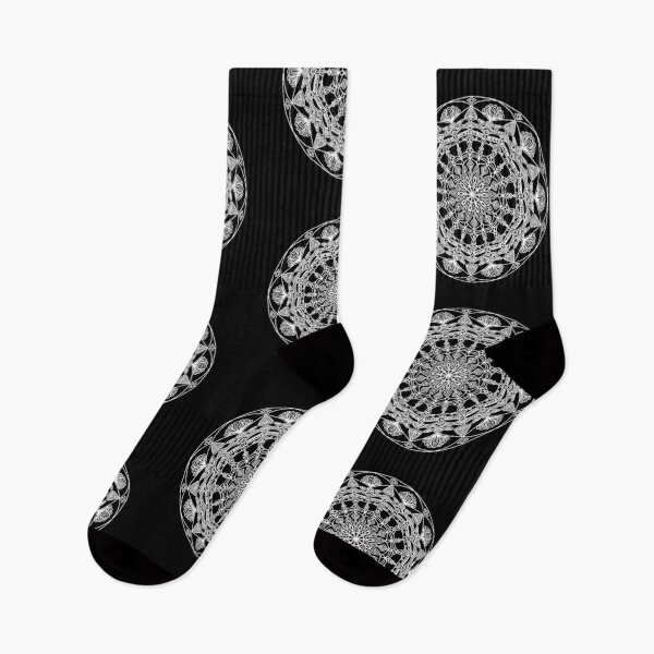 Item preview, White floral detailed bohemian mandala designed and sold by felinefeelings.