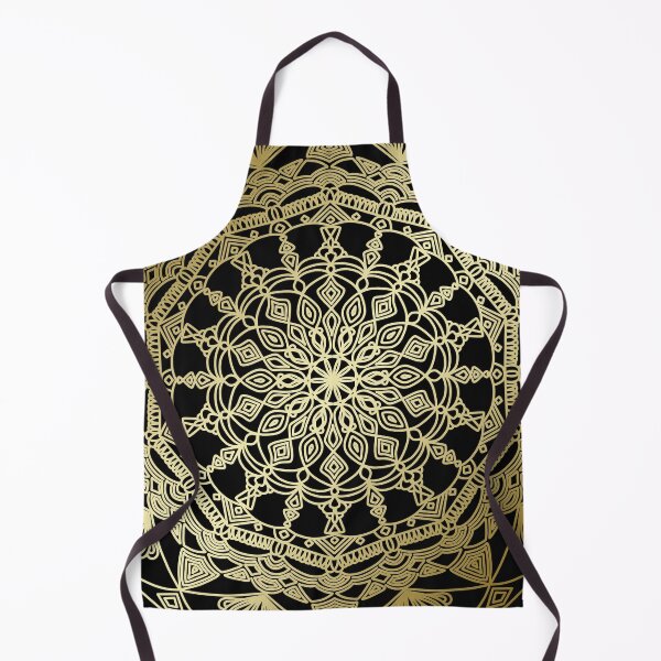 Item preview, Gold floral detailed bohemian mandala designed and sold by felinefeelings.