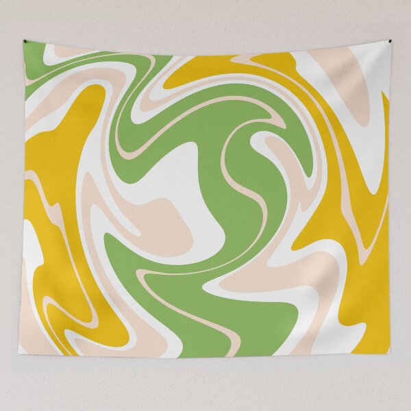 Artikelvorschau, Retro Liquid Swirl Grün & Senf entworfen und verkauft von phoebeseward.