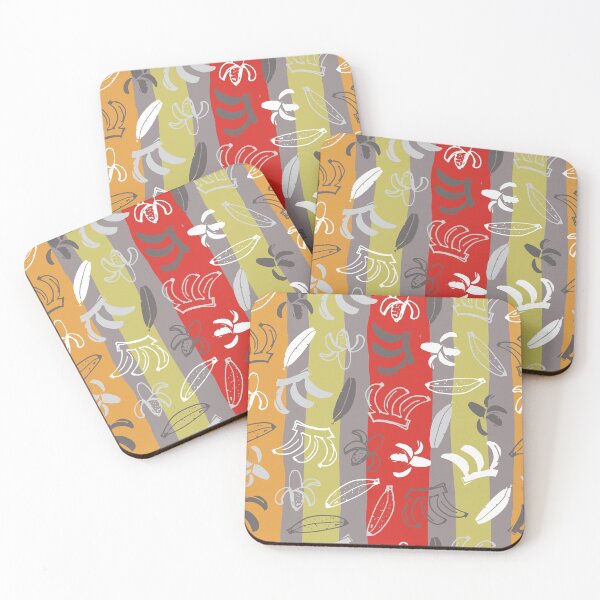 Item preview, Vector grey colourful stripes hand drawn bananas doodle background pattern designed and sold by jamiesoondesign.