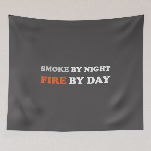 Item preview, Smoke by night fire by day quote from Hand Book For Mankind Text base design White 2 designed and sold by Babadollcraft.
