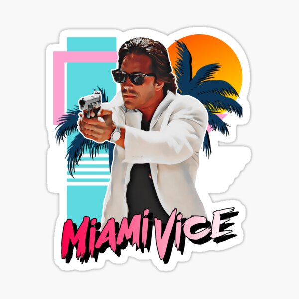 Hommage rétro à Sonny Crockett à Miami Vice des années 80 Sticker