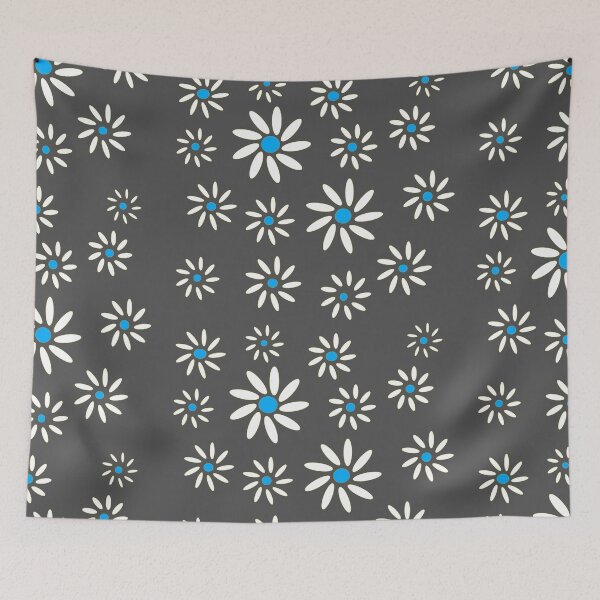 Aperçu de l'œuvre Fleurs blanches (Aqua) créée et vendue par Liz Redbrake.