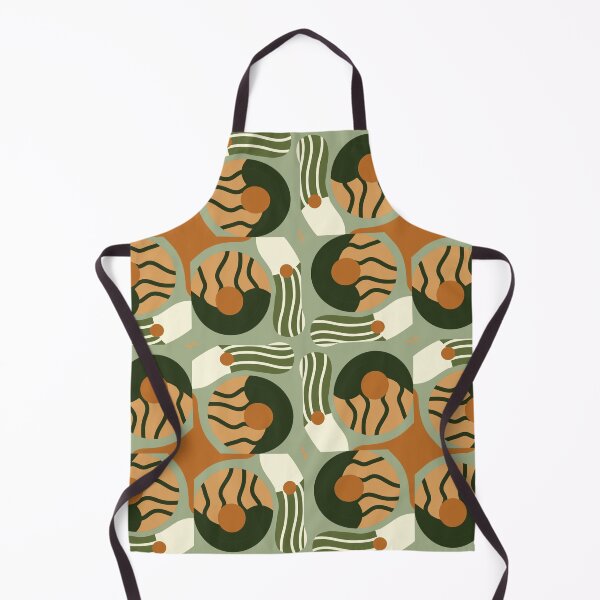 Artikelvorschau, Abstract Retro Vintage Design with Swirls, Stripes and Circles in Brown, Sage Green, Burnt Orange, and Ivory entworfen und verkauft von cozycaroline.