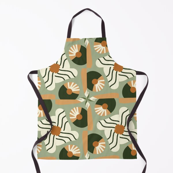 Artikelvorschau, Abstract Retro Vintage Design with Swirls, Stripes and Circles in Brown, Sage Green, Burnt Orange, and Ivory entworfen und verkauft von cozycaroline.