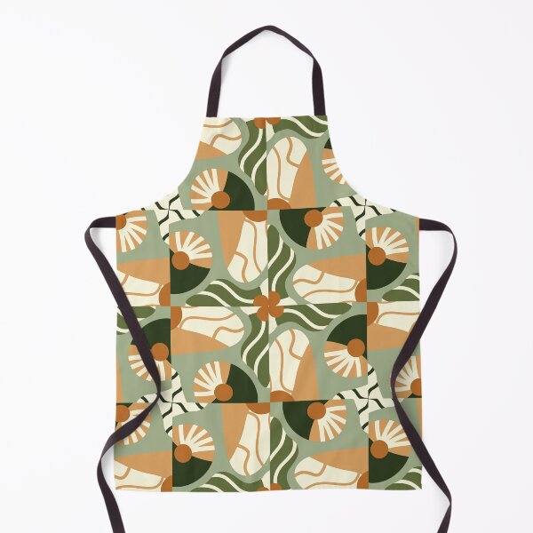 Artikelvorschau, Abstract Retro Vintage Design with Swirls, Stripes and Circles in Brown, Sage Green, Burnt Orange, and Ivory entworfen und verkauft von cozycaroline.