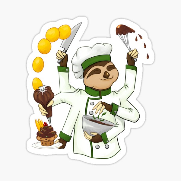 Commissions | Sloth Chef Sticker