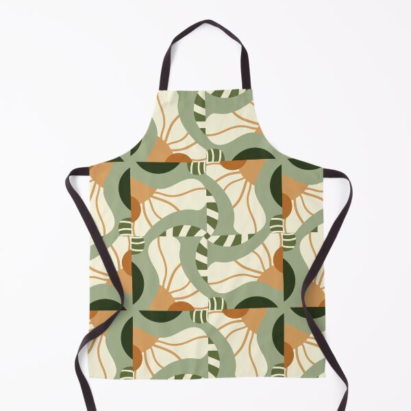 Artikelvorschau, Abstract Retro Vintage Design with Swirls, Stripes and Circles in Brown, Sage Green, Burnt Orange, and Ivory entworfen und verkauft von cozycaroline.
