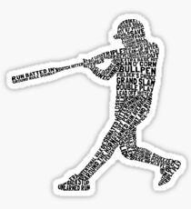 Softball Baseball Player Calligram Sticker