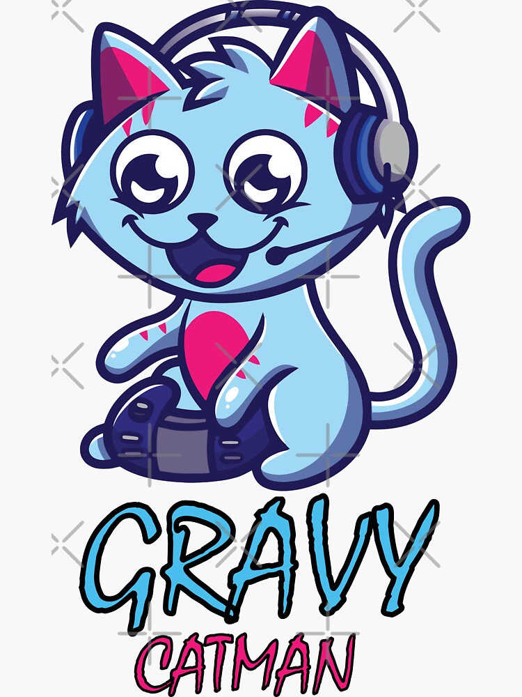 "Gravy cat Man gravycatman gaming" Sticker for Sale by lachheb Redbubble