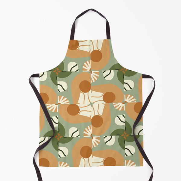 Artikelvorschau, Abstract Retro Vintage Design with Swirls, Stripes and Circles in Brown, Sage Green, Burnt Orange, and Ivory entworfen und verkauft von cozycaroline.