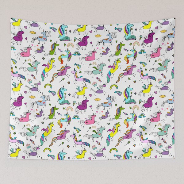 Item preview, cute rainbow unicorn pattern designed and sold by TheWaterBirds.