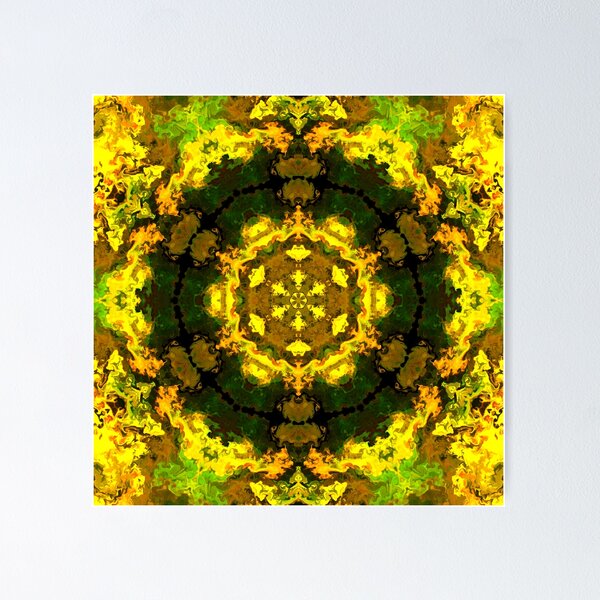 Artikelvorschau, Psychedelisches Kaleidoskop Gelb und Grün entworfen und verkauft von WormholeOrbital.