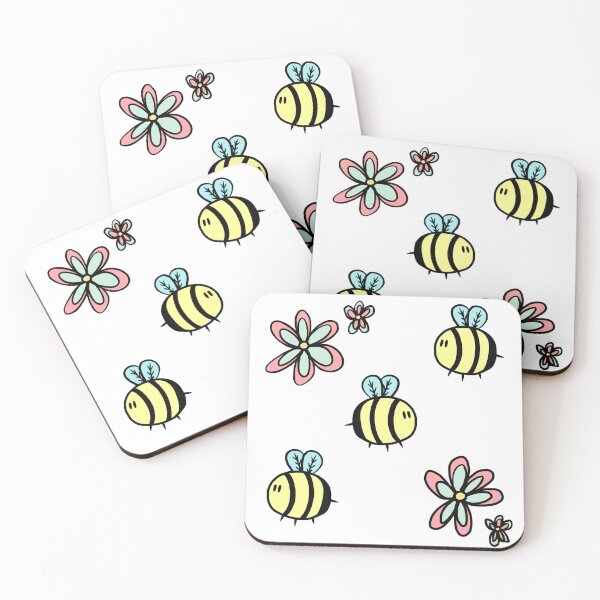 Item preview, Bee and Flower Doodle Pattern designed and sold by LovedButtercup.