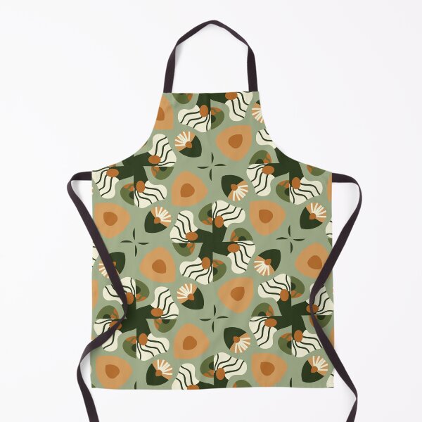 Artikelvorschau, Abstract Retro Vintage Design with Swirls, Stripes and Circles in Brown, Sage Green, Burnt Orange, and Ivory entworfen und verkauft von cozycaroline.