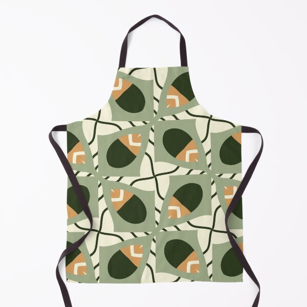 Artikelvorschau, Abstract Retro Vintage Design with Swirls, Stripes and Circles in Brown, Sage Green, Burnt Orange, and Ivory entworfen und verkauft von cozycaroline.