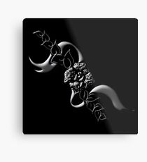 Embossed Ribbon & Rose Metal Print