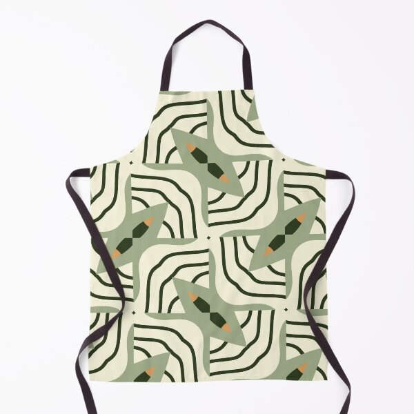 Artikelvorschau, Abstract Retro Vintage Design with Swirls, Stripes and Circles in Brown, Sage Green, Burnt Orange, and Ivory entworfen und verkauft von cozycaroline.
