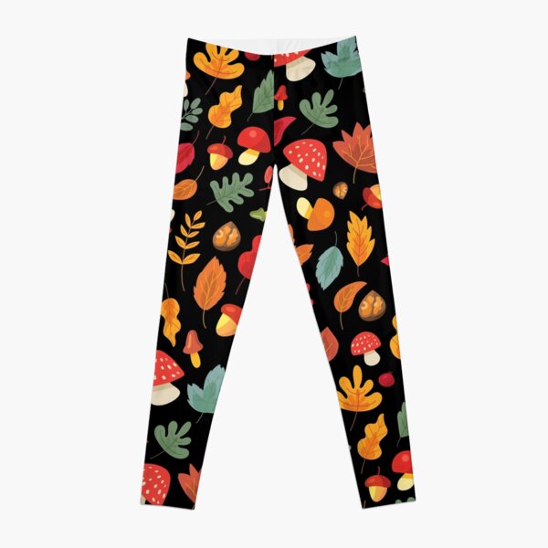 Autumn leaves mushroom seamless - Fall Autumn Lover Leggings