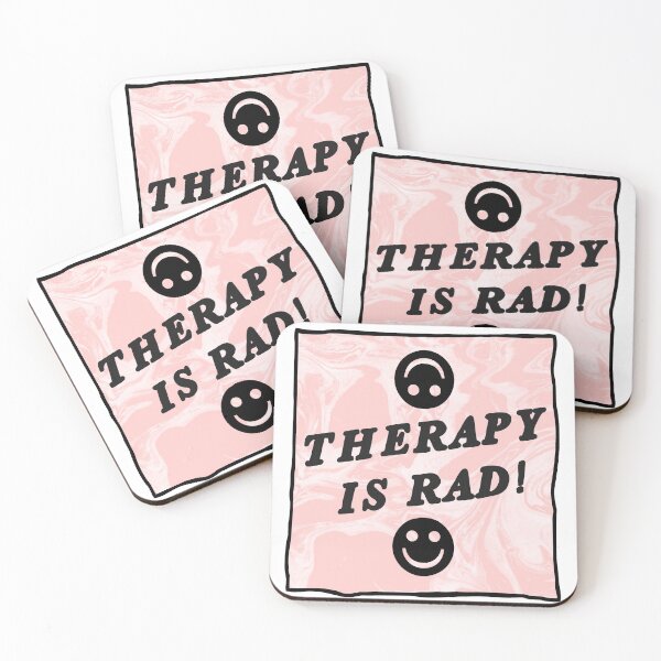 Item preview, therapy is rad | pink | mental health / self care designed and sold by craftordiy.art.