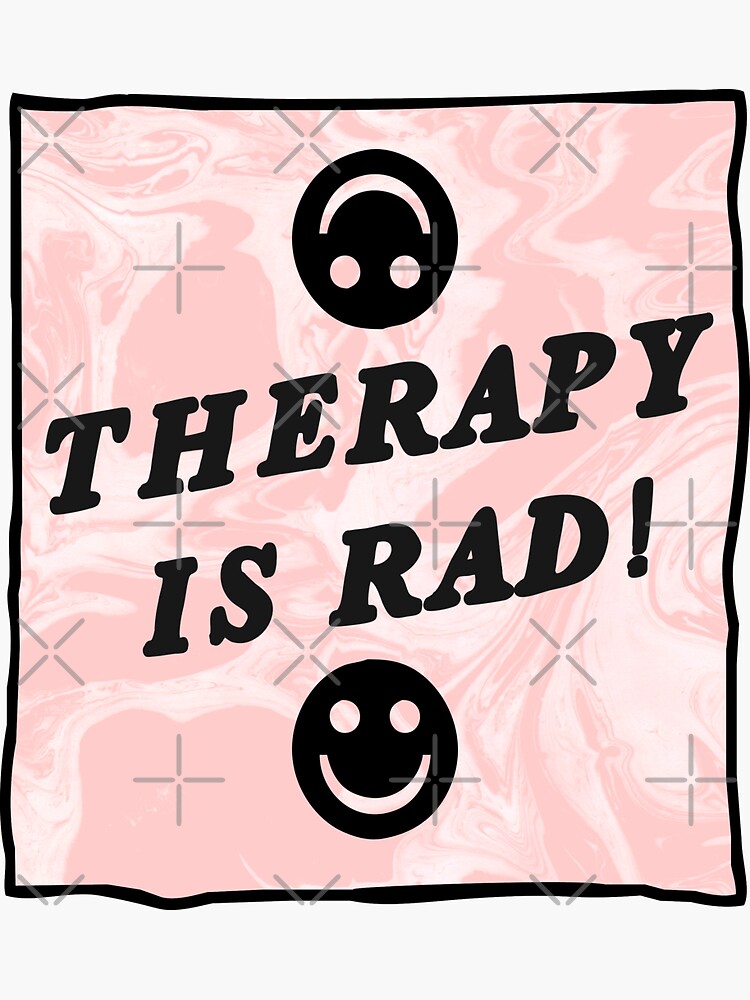 therapy is rad | pink | mental health / self care by craftordiy