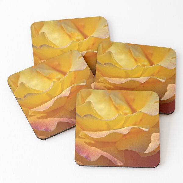 Item preview, Mottled Yellow Pink Rose Flower Petals Macro designed and sold by worldways.