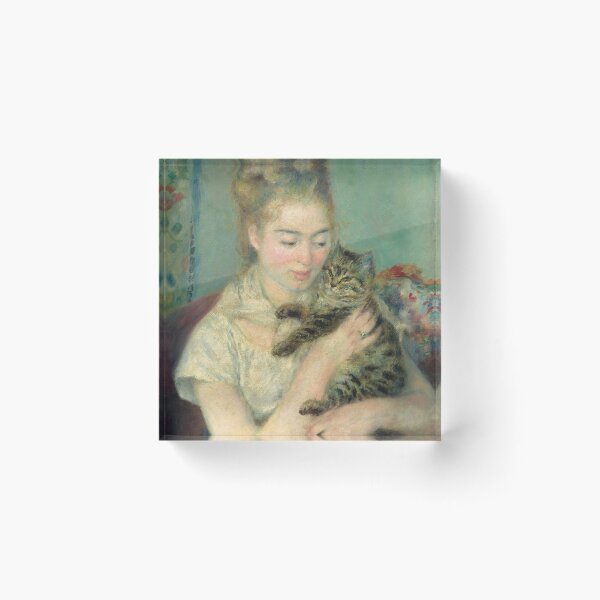 Item preview, Pierre Auguste Renoir - woman with a cat designed and sold by Vivanne-art.