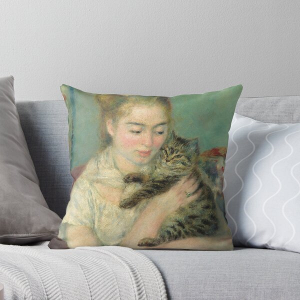 Item preview, Pierre Auguste Renoir - woman with a cat designed and sold by Vivanne-art.