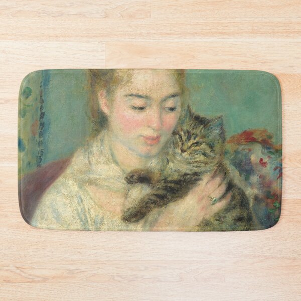Item preview, Pierre Auguste Renoir - woman with a cat designed and sold by Vivanne-art.