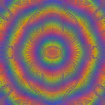 Artwork thumbnail, Muted Rainbow Loops Over Purple Trippy Zentangle Art by ThatsJustJilly