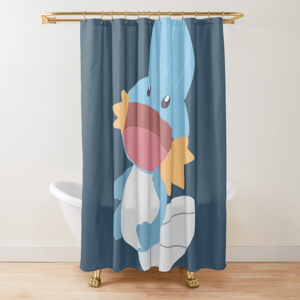 Minimalist Mons: Mudkip the Mudfish PKM Shower Curtain