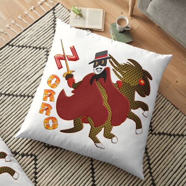In the name of Zorro - rider on fire sharp sword Floor Pillow