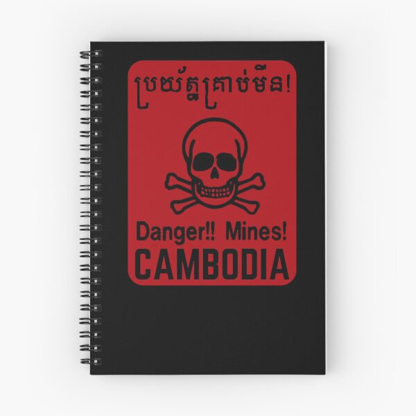 Item preview, Cambodia Danger Mines Sign  designed and sold by MojaveTradePost.