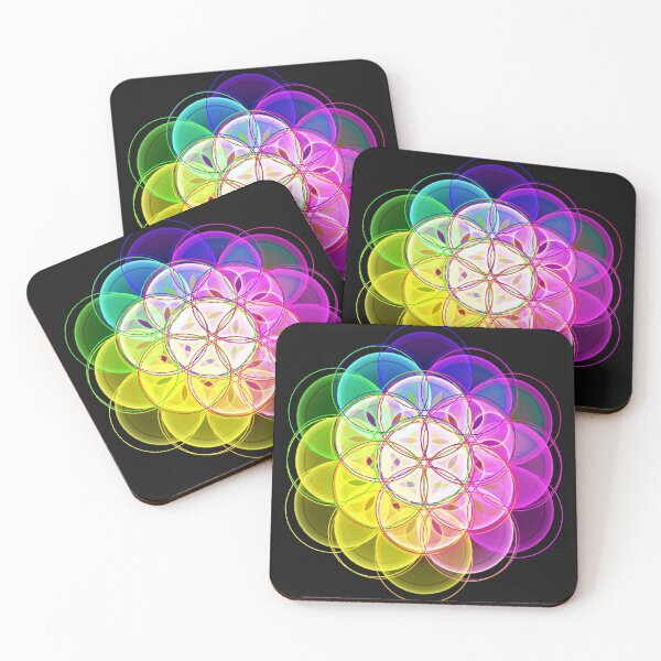 Item preview, Rainbow flower of life mandala designed and sold by BelAnnGrey.