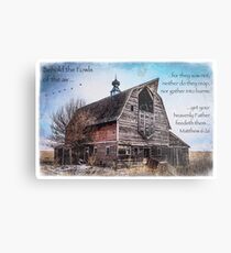 Matthew 6:26 (Old Barn & Birds) Metal Print