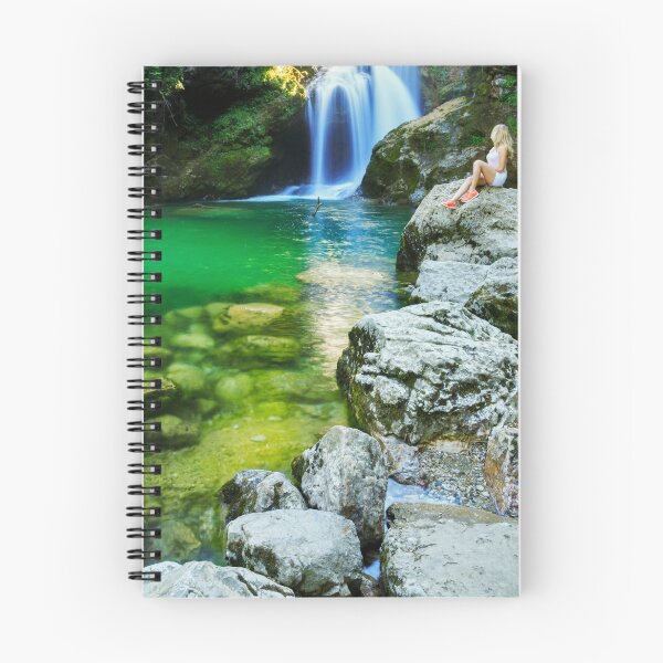 Item preview, Girl watching the Sum Waterfall in Vintgar Gorge designed and sold by Ian Middleton.