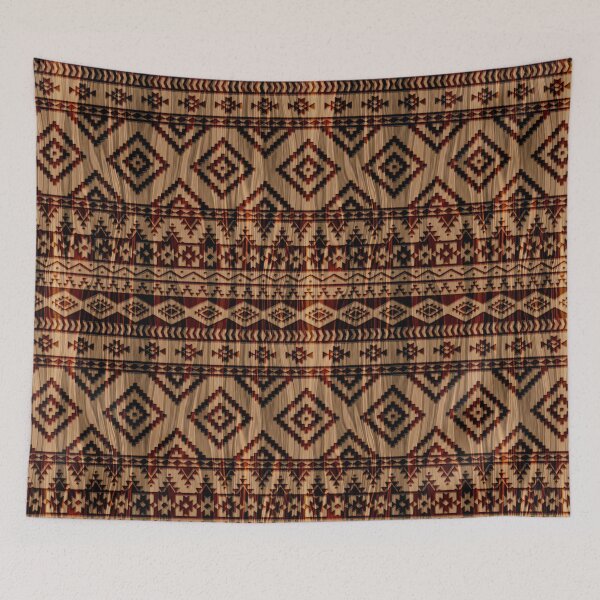 Item preview, Brown Cattle Brands - Aztec Blanket on Wood Grain  designed and sold by WickedRefined - Nicole Demereckis.