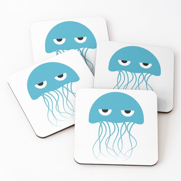 Item preview, jellyfish cartoon, blue jellyfish, blue squid, tentacles,  designed and sold by Nostrathomas66.