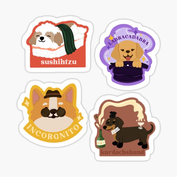 Dog Puns Sticker Sheet Sticker