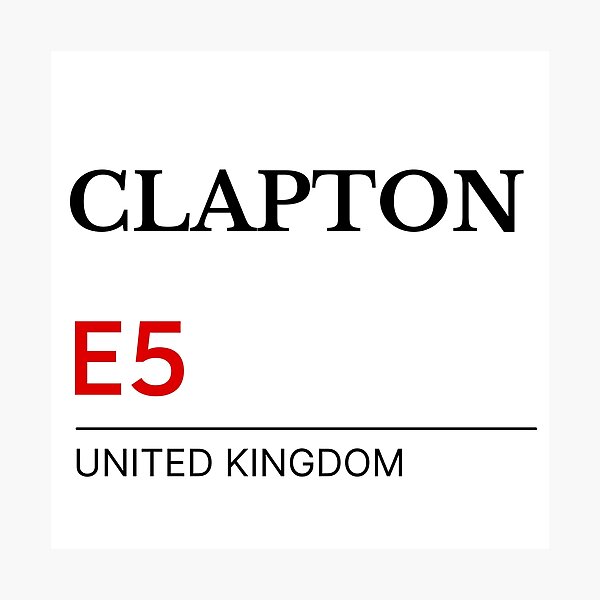 Item preview, Postcode Clapton E5 United Kingdom designed and sold by Yayatachdiyat0.