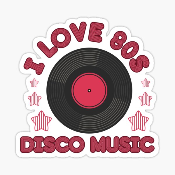 I love disco stickers with music happy face wearing headphones | Sticker