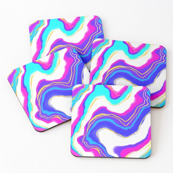 Item preview, Bright Blue And Purple Marble Effect with Gold Tint designed and sold by ojasha.