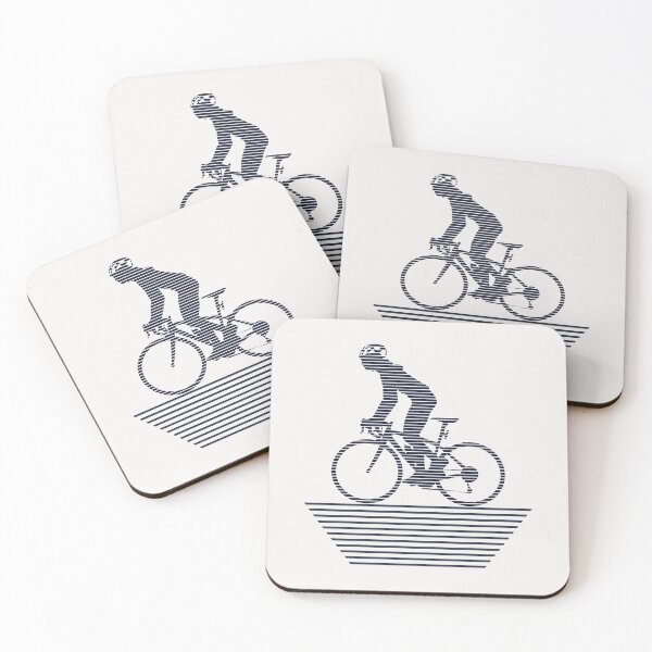Item preview, Bicycle Rider and Shadow | Line Art | Blue | Cycling designed and sold by DrawingBoard.