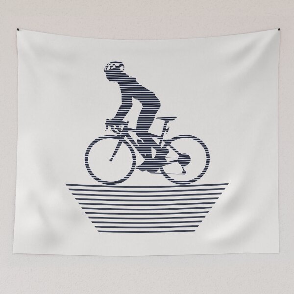 Item preview, Bicycle Rider and Shadow | Line Art | Blue | Cycling designed and sold by DrawingBoard.