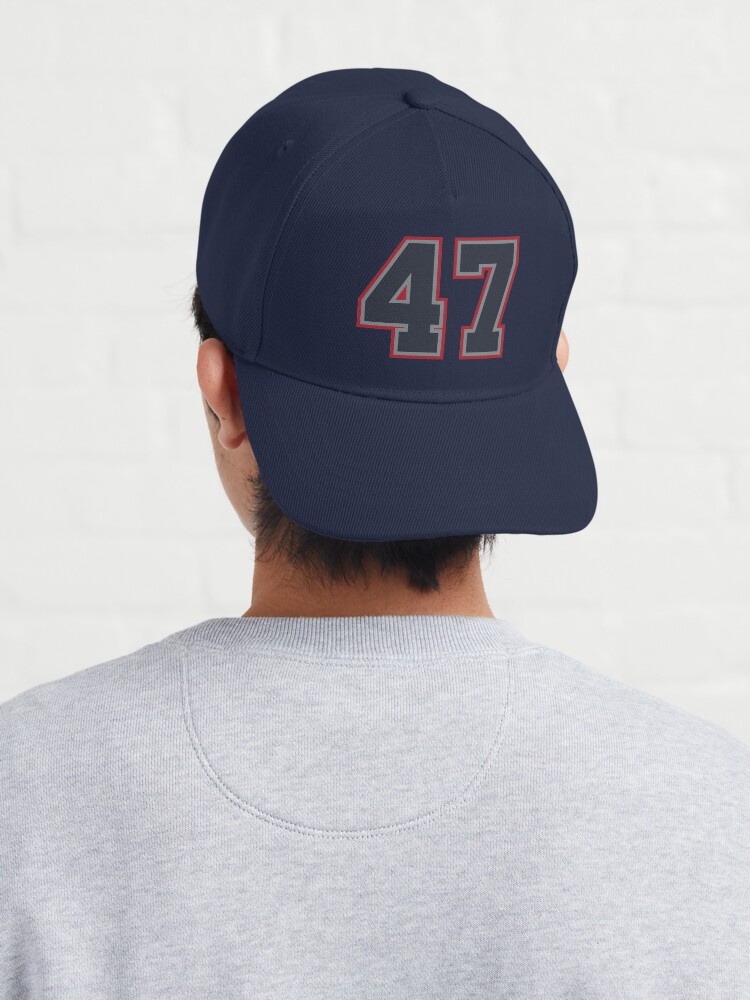 47 Navy Grey Red Sports Number Fourty-Seven Cap for Sale by HelloFromAja