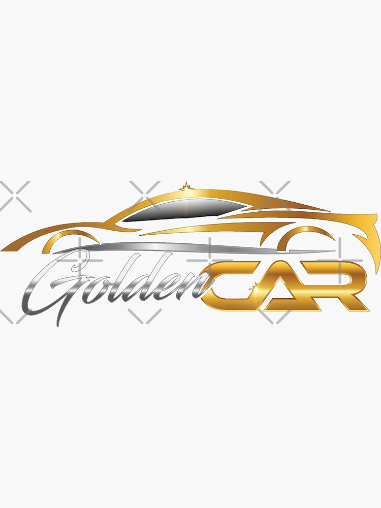 "Golden Sport Car Vehicle Logo" Sticker for Sale by taherismail Redbubble