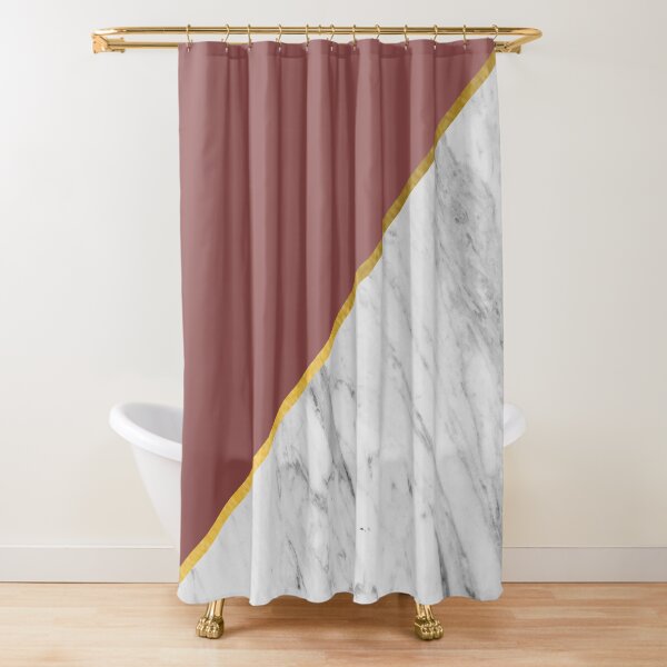 Marble In Maroon  Shower Curtain