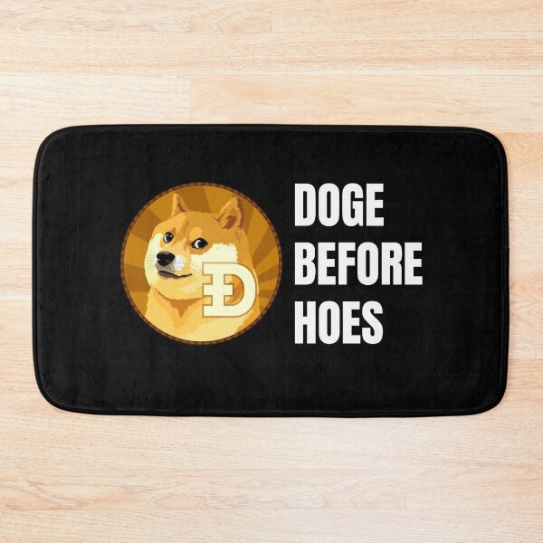 Item preview, Doge Before Hoes Funny Crypto Simple Text Cryptocurrency Dogecoin Meme Logo  designed and sold by Bitcoin-Fashion.