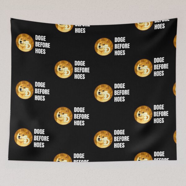 Item preview, Doge Before Hoes Funny Crypto Simple Text Cryptocurrency Dogecoin Meme Logo  designed and sold by Bitcoin-Fashion.