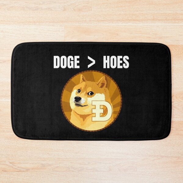 Item preview, Doge Over Hoes Funny Crypto Simple Text Cryptocurrency Dogecoin Meme Logo  designed and sold by Bitcoin-Fashion.